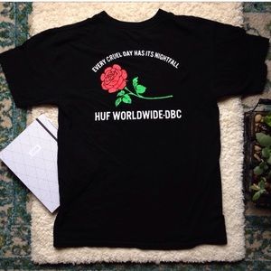 HUF Worldwide Rose Floral Decal Printed T shirt